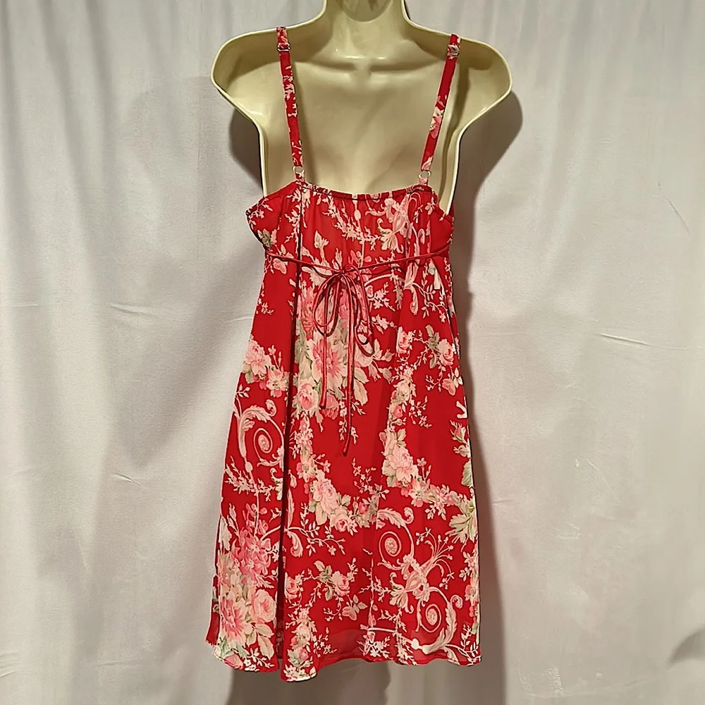 Oscar de la Renta Beautiful Dark Pink Floral Strappy Dress **Size M** 🌺🌺 - Picture 2 of 5